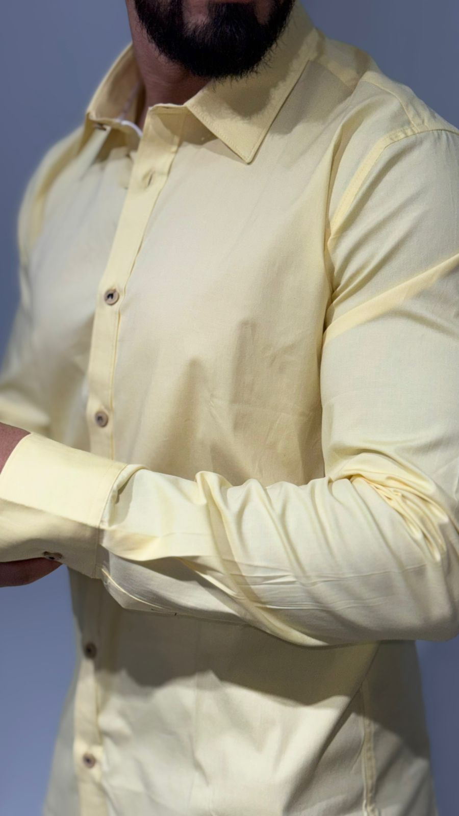 CAMISA MANGA LARGA AMARILLA CAÑAMO.