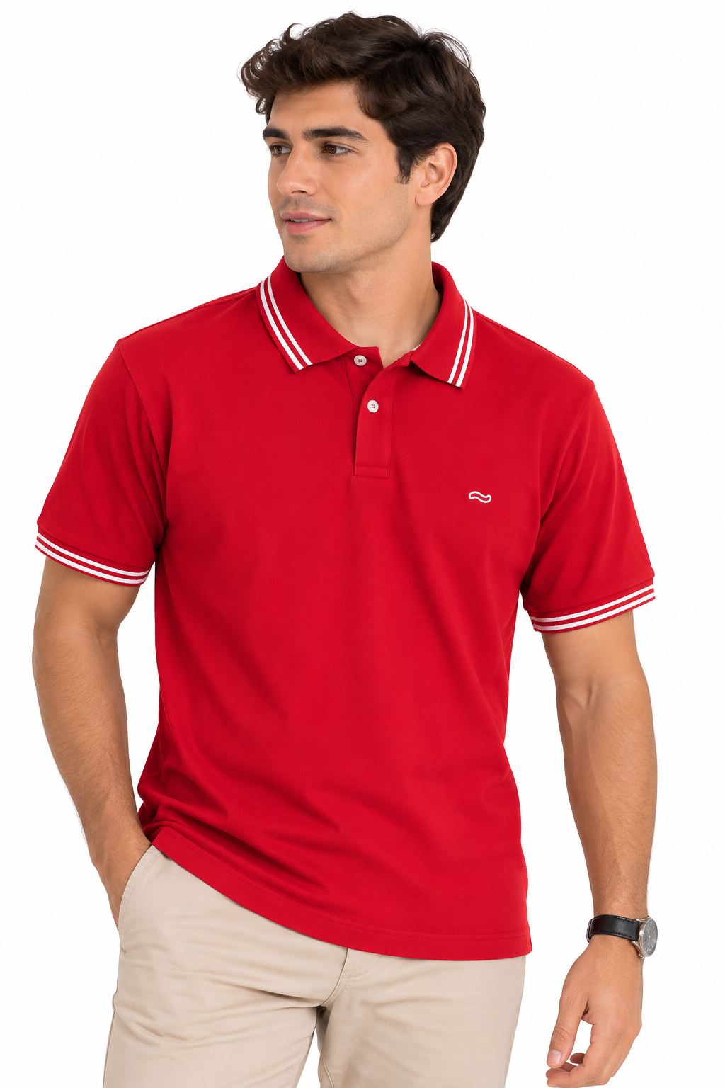 CAMISETA TIPO POLO ROJO