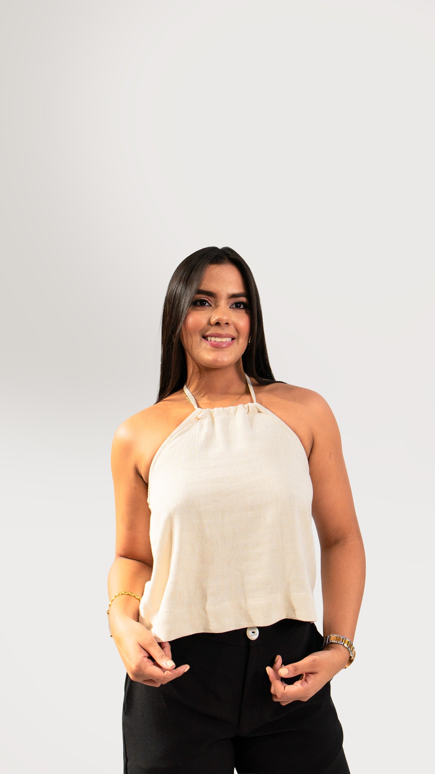 BLUSA DE MUJER LINO NATURAL
