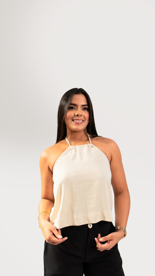 BLUSA DE MUJER LINO NATURAL