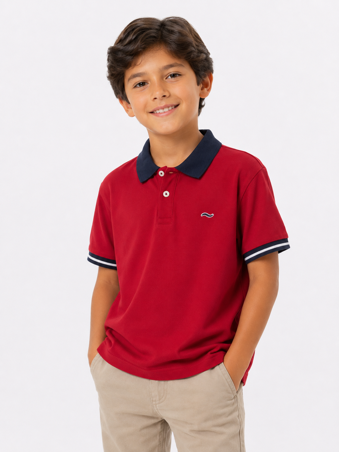 SUETER TIPO POLO ROJO NIÑO