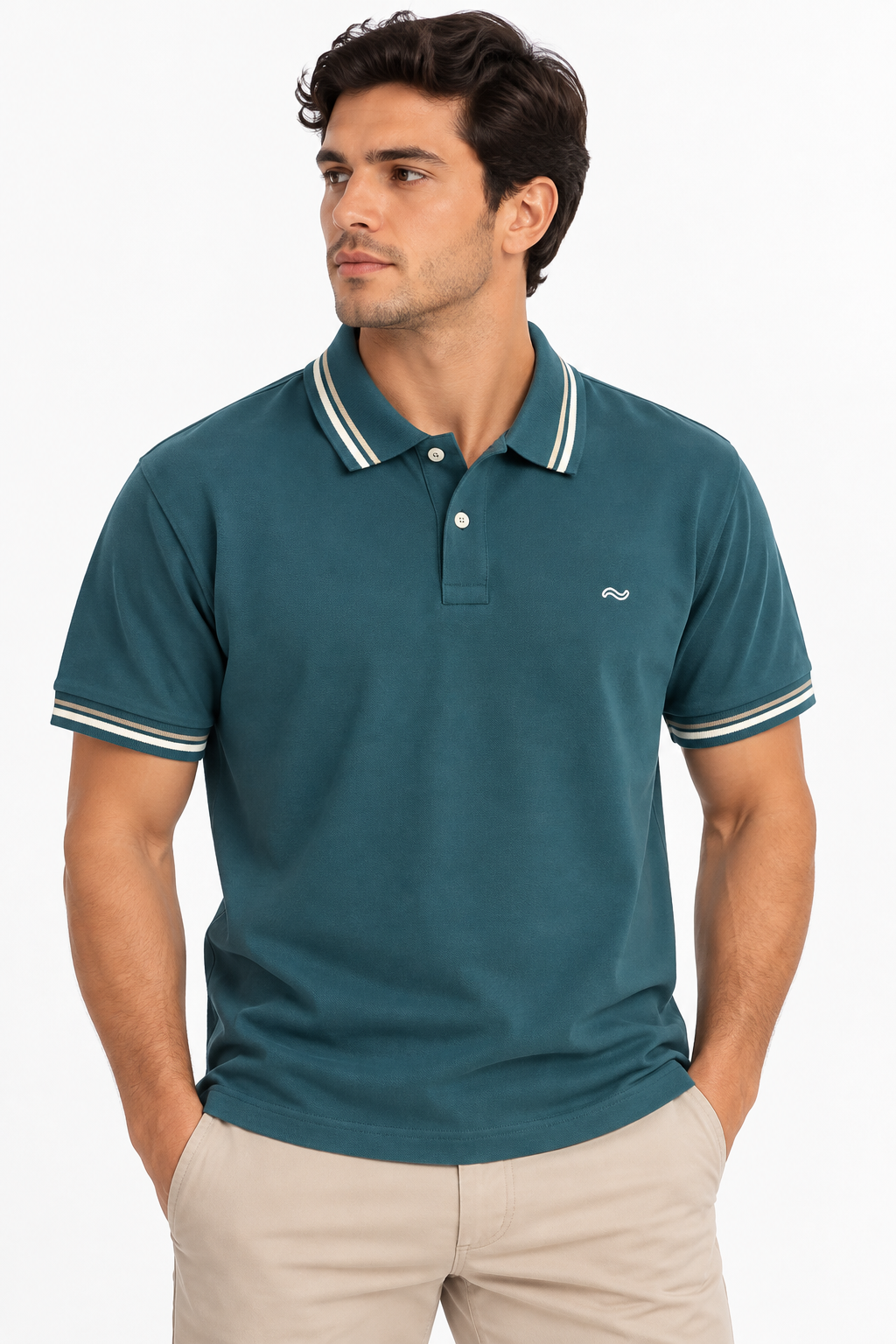 CAMISETA TIPO POLO PETRÓLEO