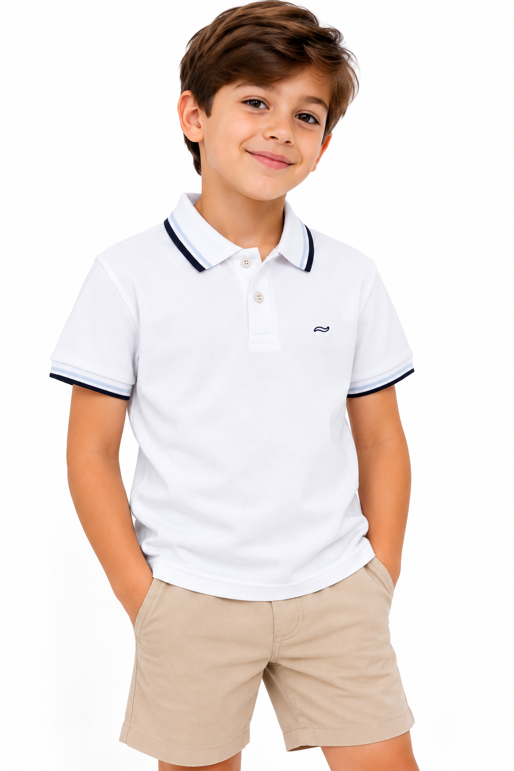 CAMISETA TIPO POLO BLANCA