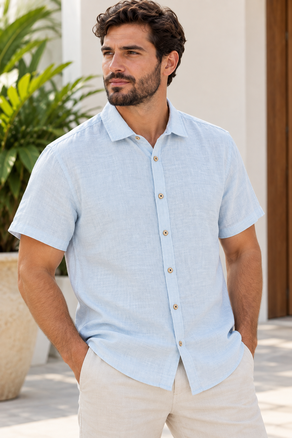 CAMISA SLIM AZUL