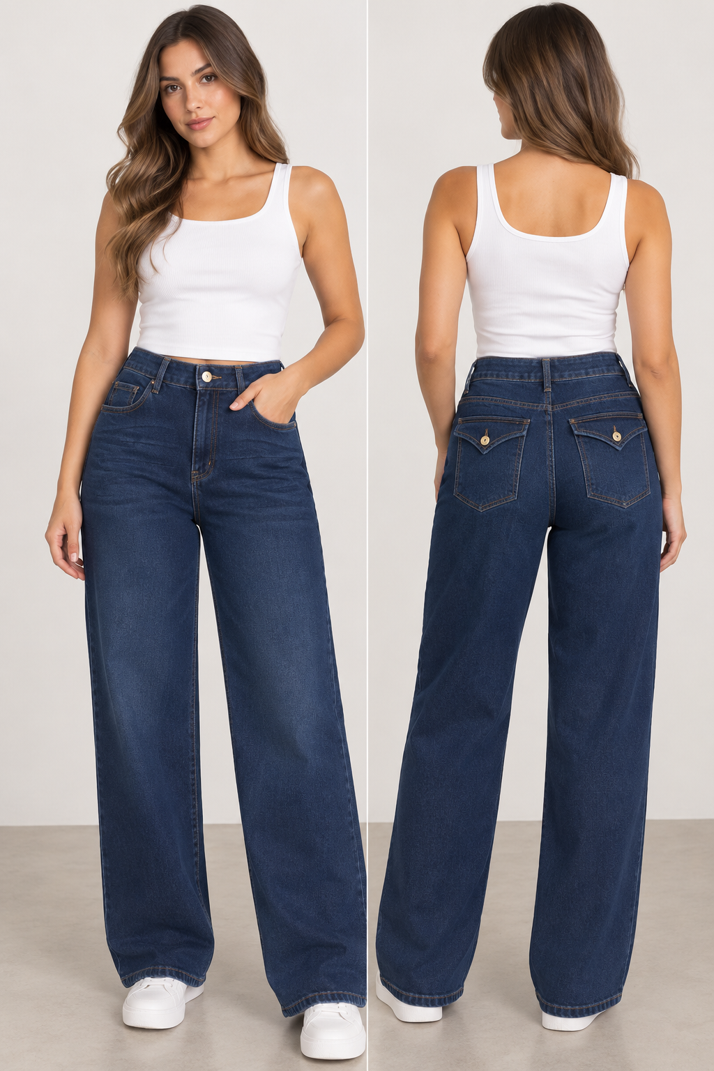 JEANS BOTA ANCHA AZUL