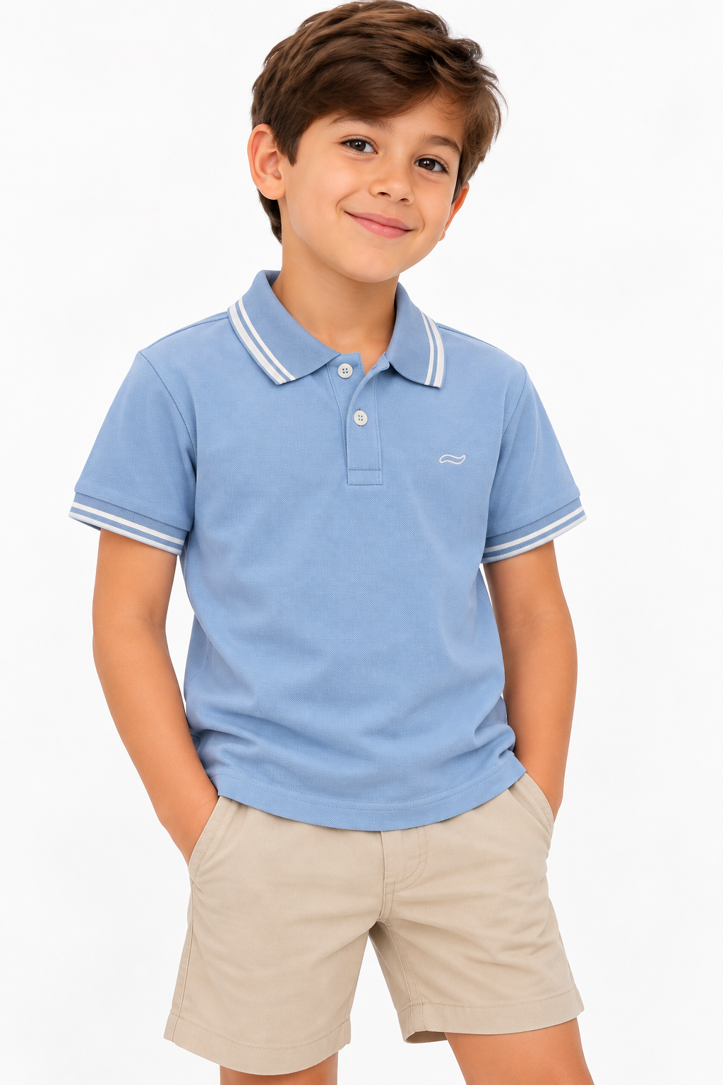 CAMISETA TIPO POLO AZUL