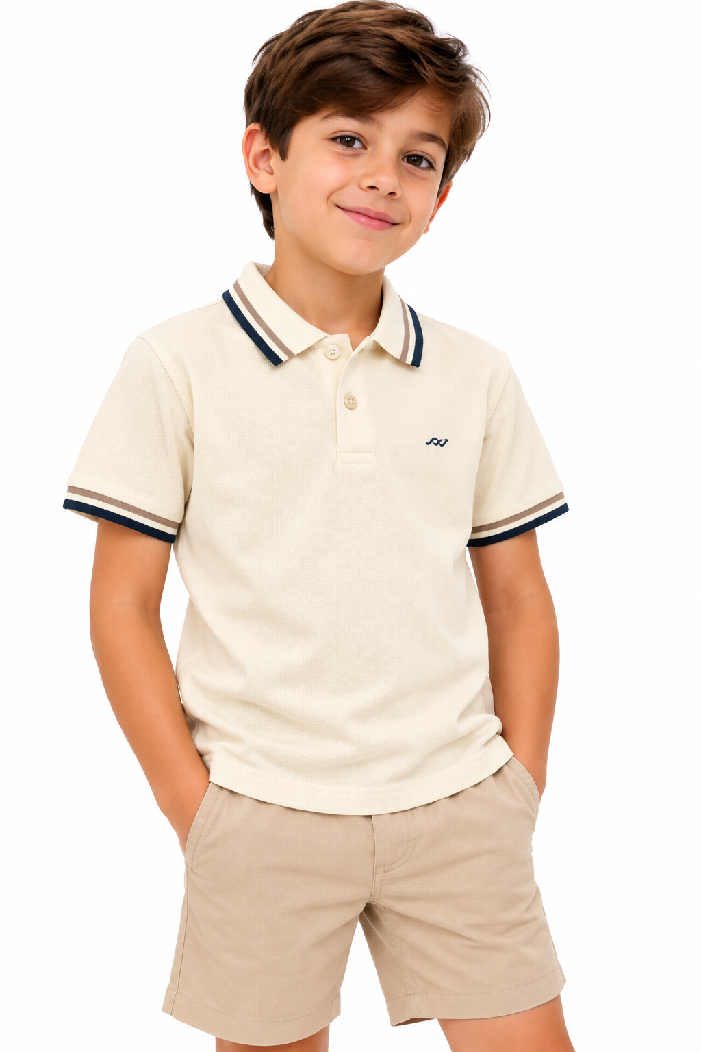 CAMISETA TIPO POLO CREMA