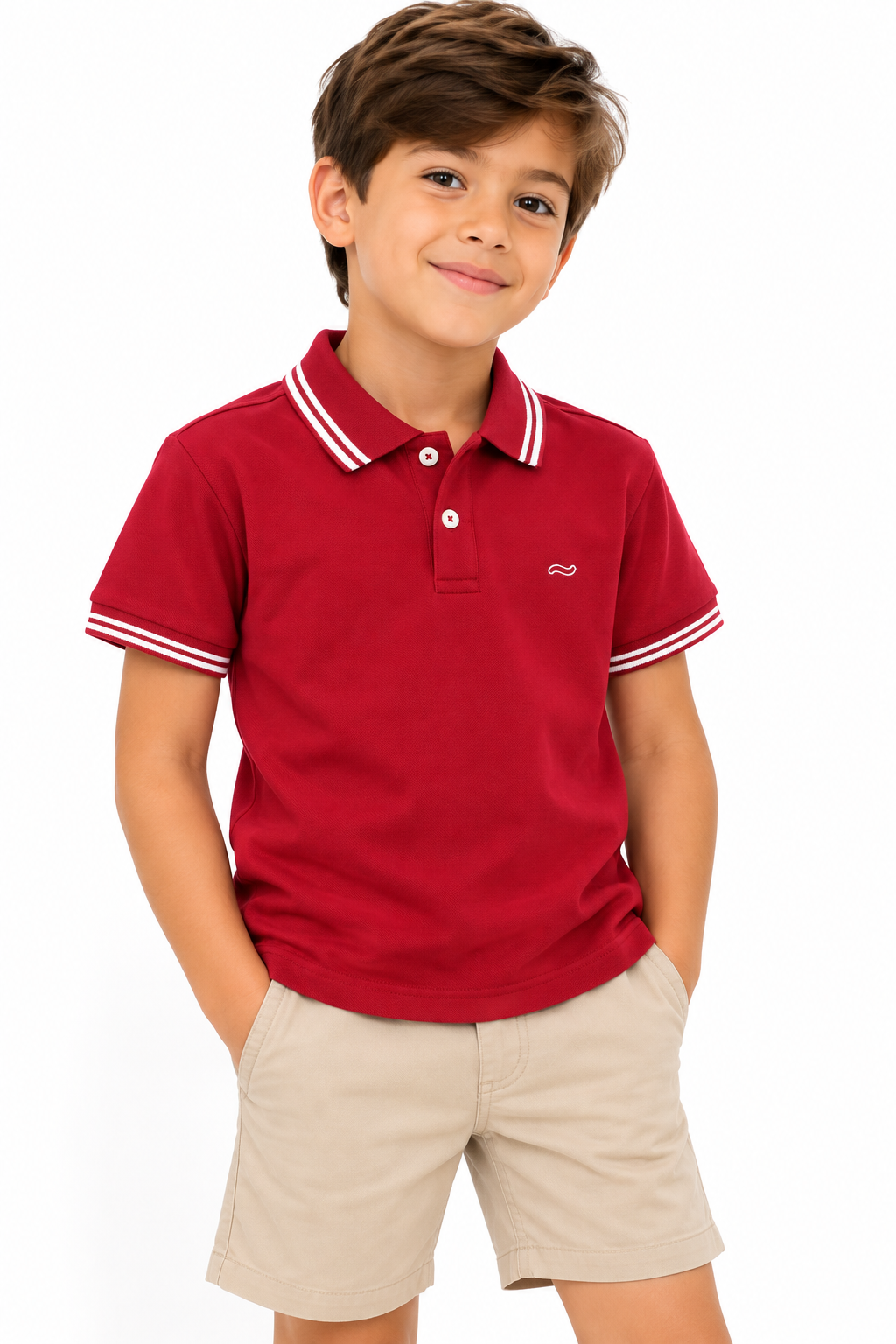 CAMISETA TIPO POLO ROJO