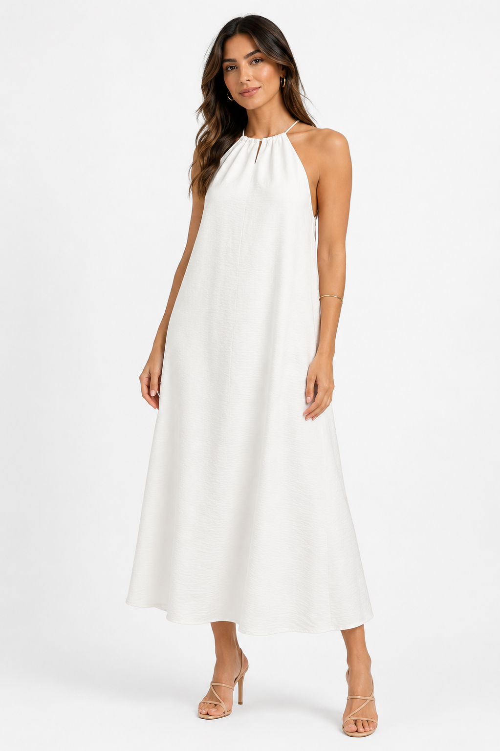 VESTIDO MAXI HALTER BLANCO