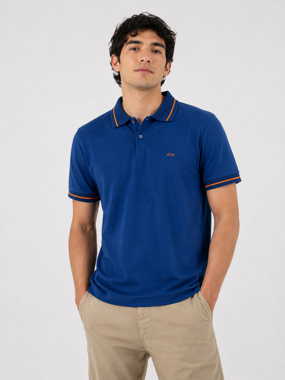 SUETER TIPO POLO AZUL
