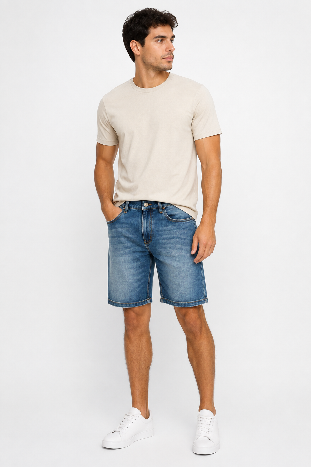 BERMUDA CLASICA JEAN AZUL CLARO