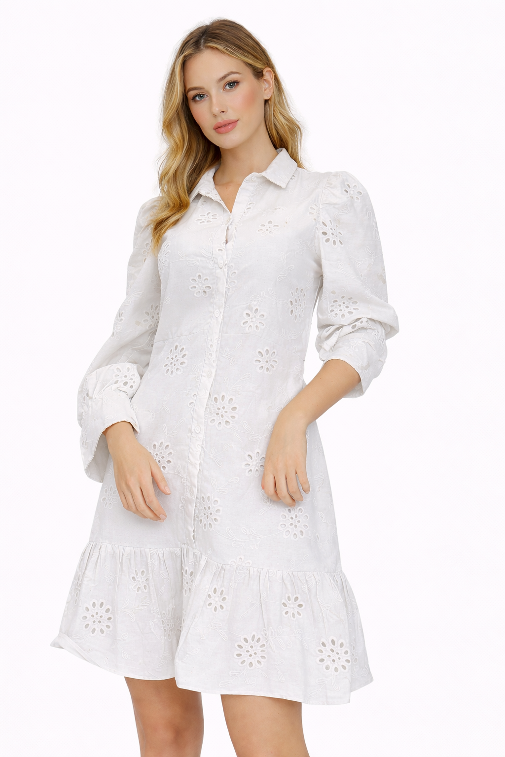 VESTIDO DE OJALILLO BLANCO