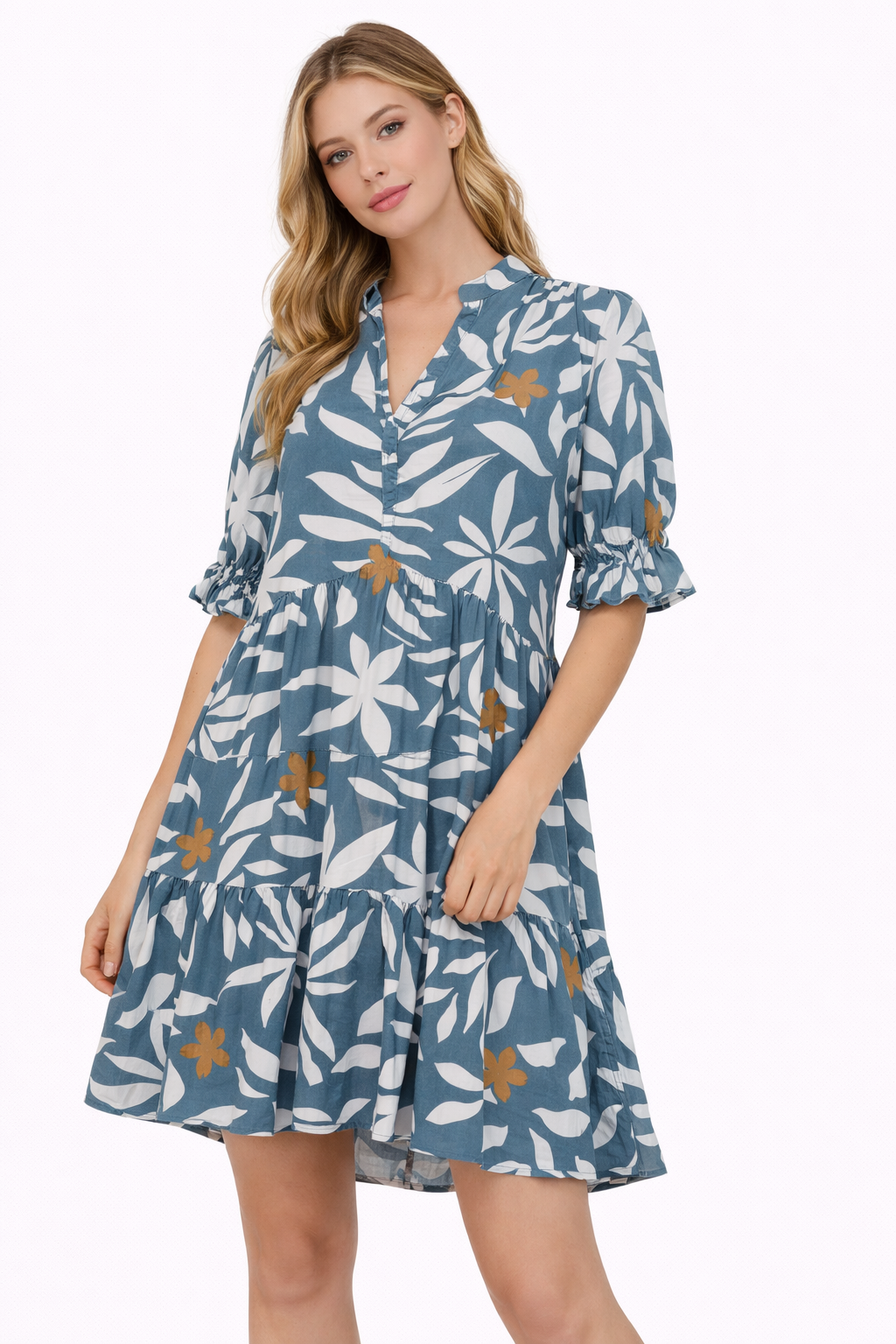 VESTIDO ESTAMPADO AZUL