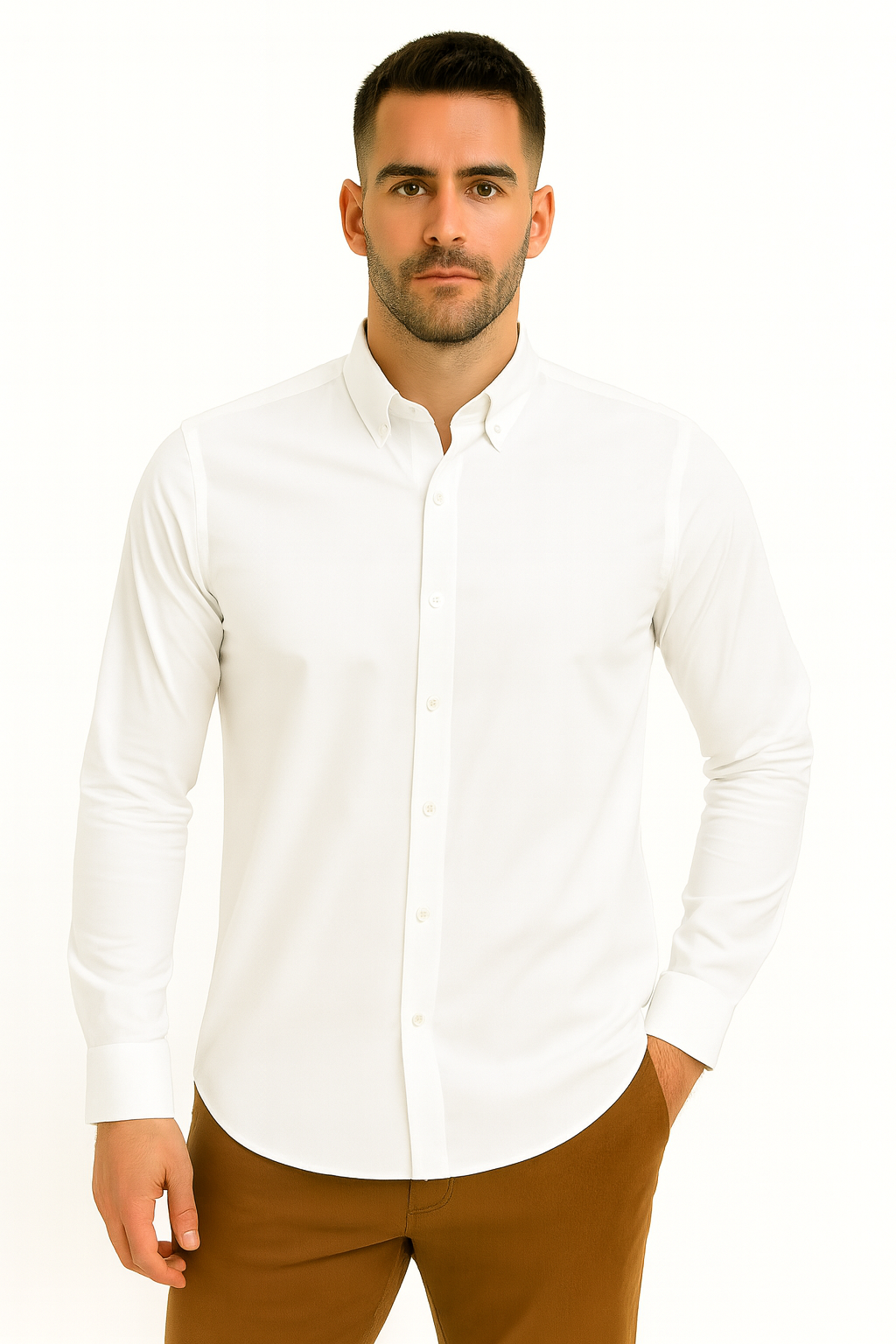 CAMISA M/L BLANCA DE HOMBRE
