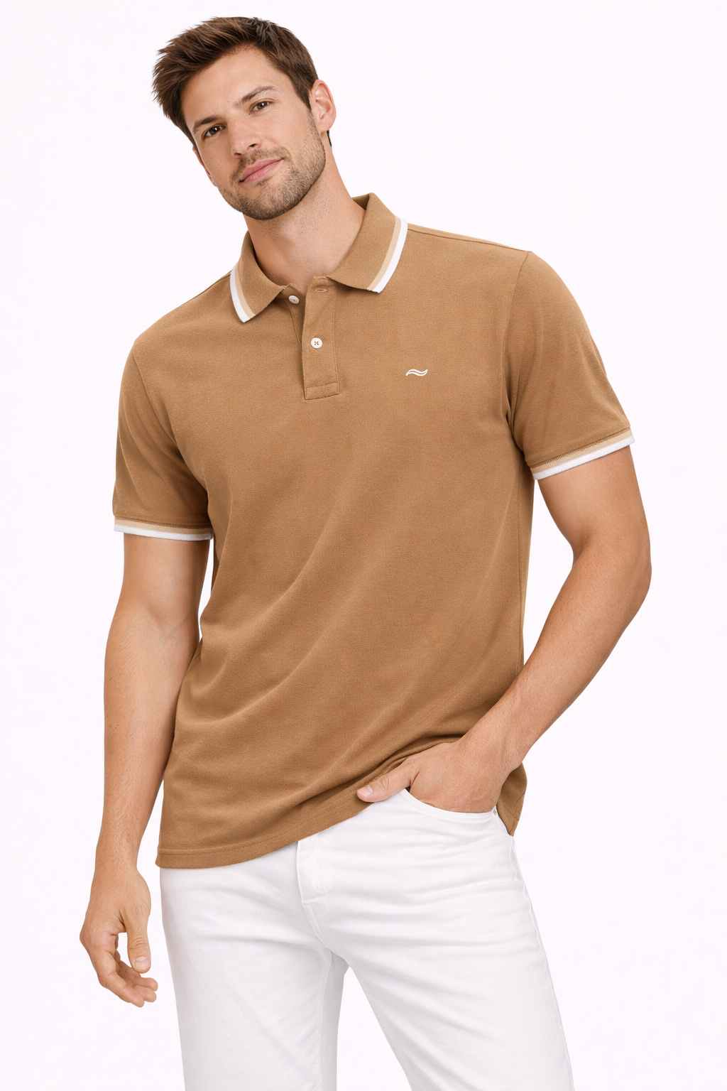 CAMISETA TIPO POLO CAFE