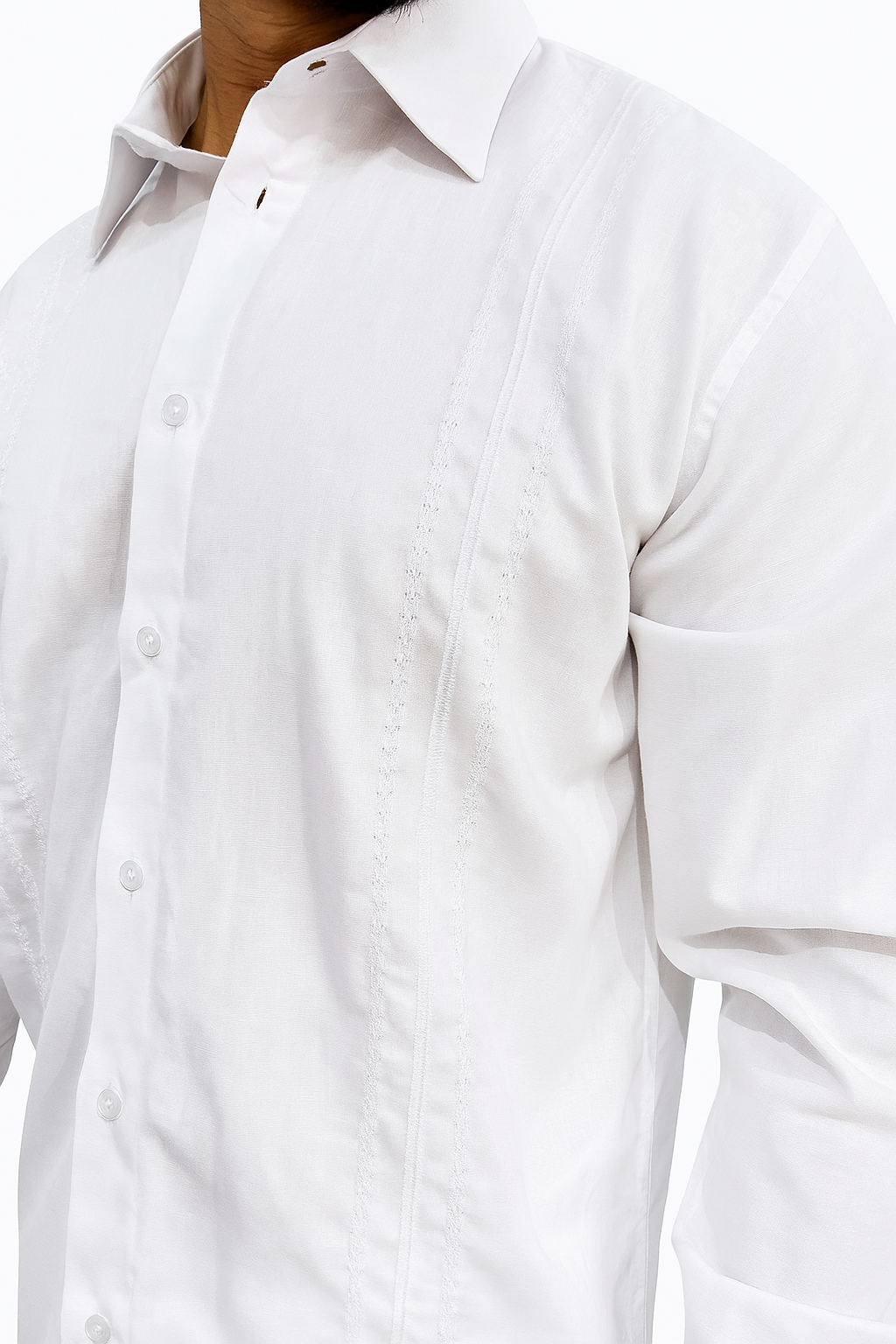 Camisa guayabera de hombre blanca
