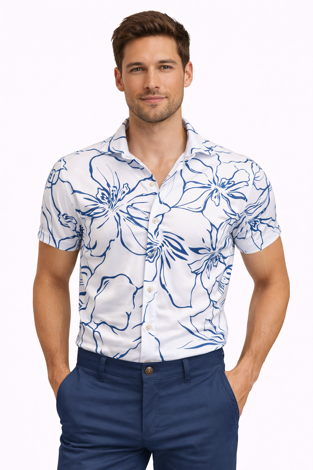 CAMISA DE LINO CON ESTAMPADO