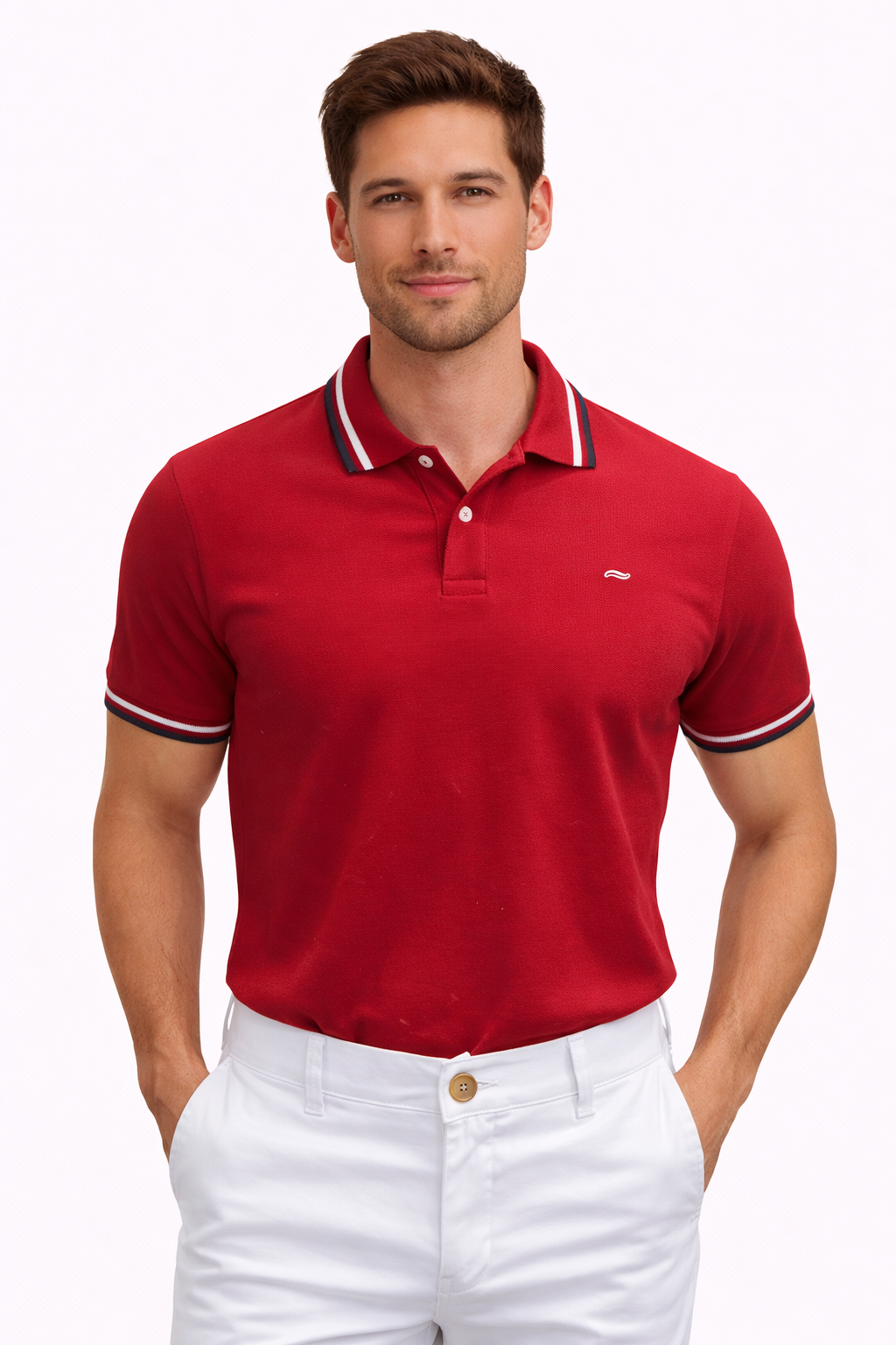 CAMISETA TIPO POLO ROJA