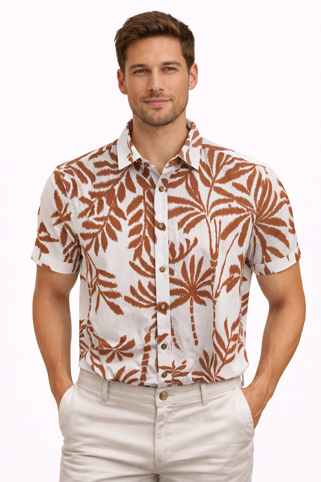 CAMISA DE LINO ESTAMPADA