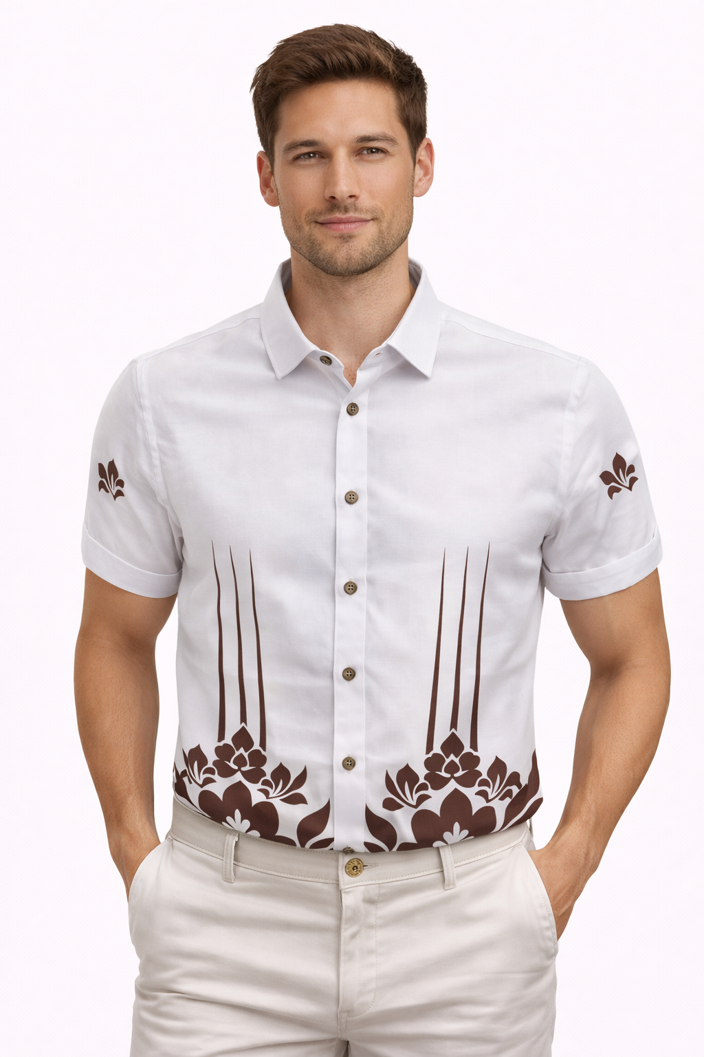 CAMISA DE LINO ESTAMPADA