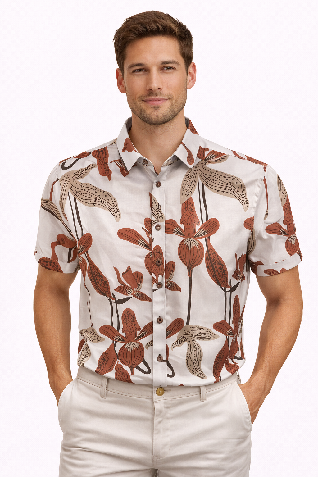 CAMISA DE LINO ESTAMPADA