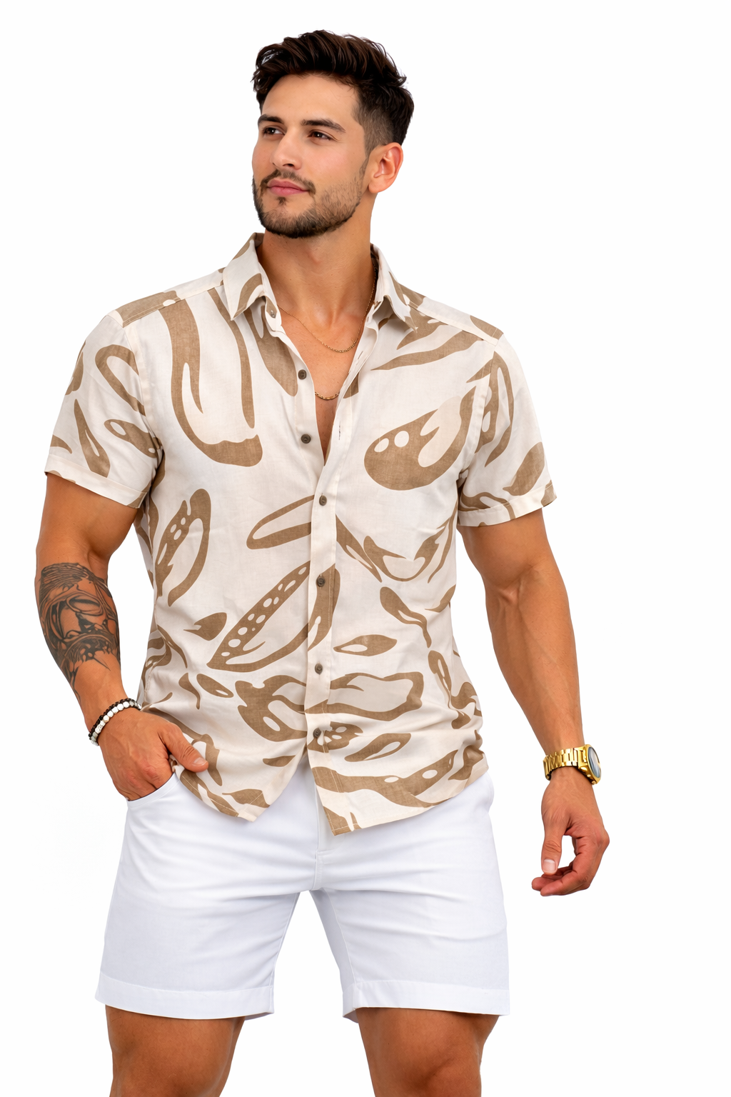 CAMISA DE LINO ESTAMPADA