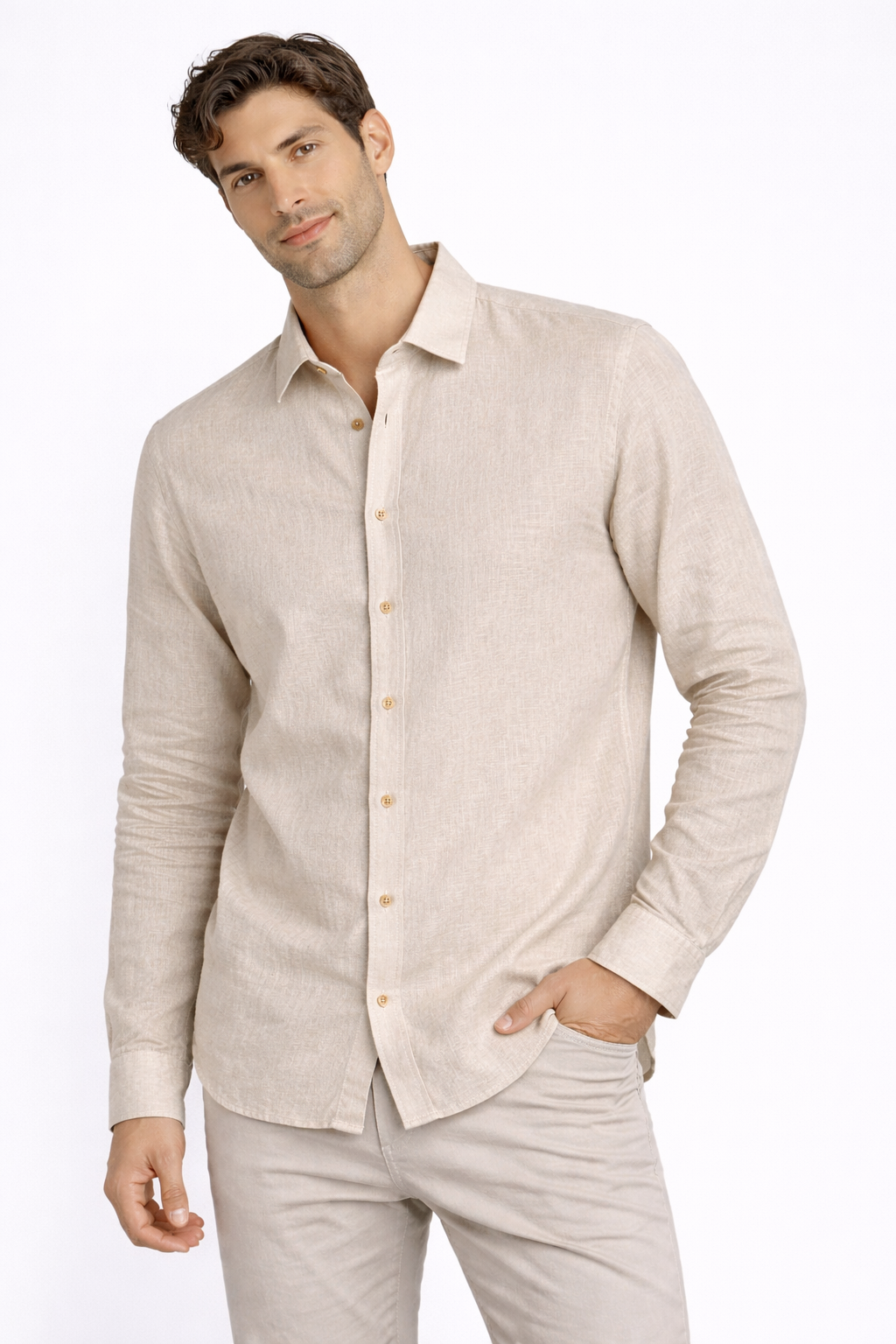CAMISA M/L AVENA DE LINO