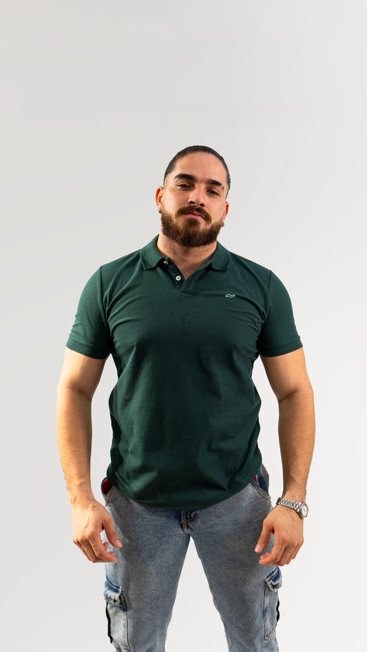 CAMISETA TIPO POLO VERDE MILITAR