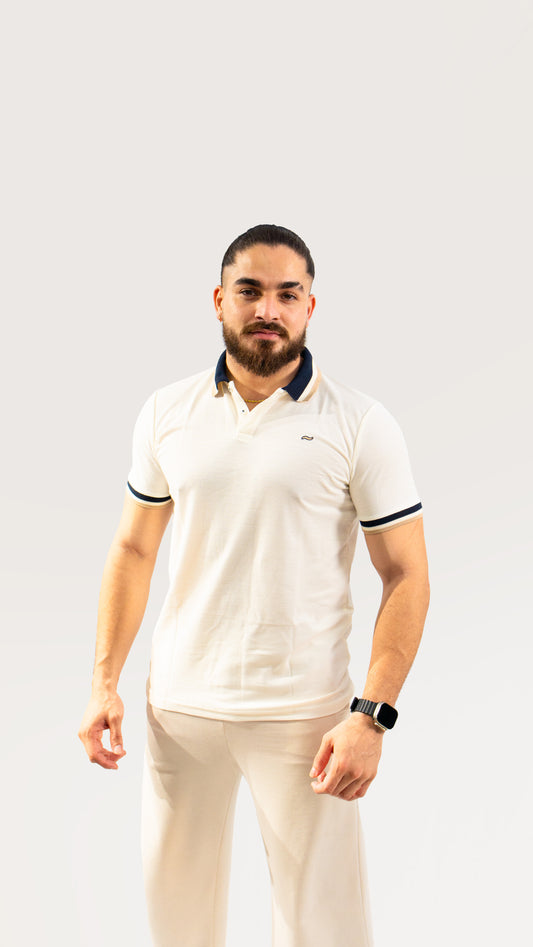 CAMISETA TIPO POLO BLANCA