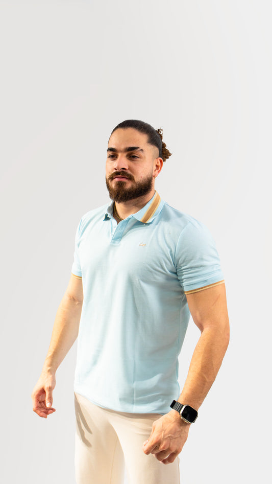 CAMISETA TIPO POLO AZUL