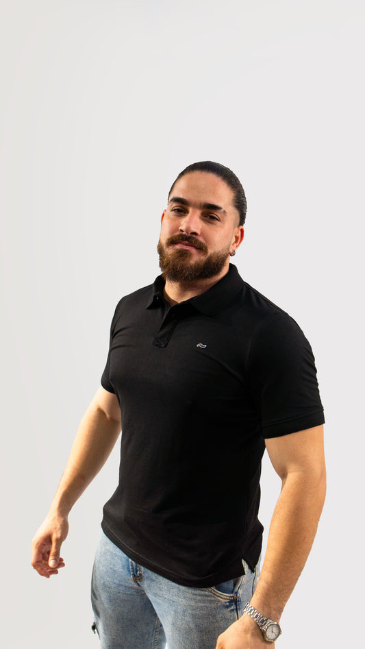 CAMISETA TIPO POLO NEGRO