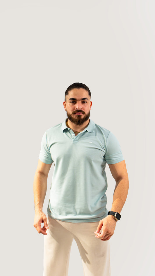 CAMISETA TIPO POLO AZUL
