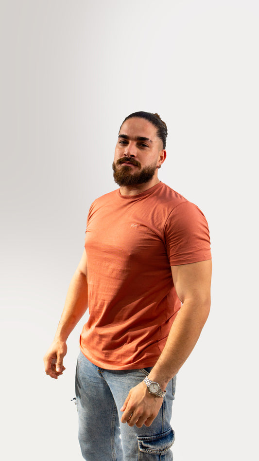 CAMISETA CUELLO REDONDO TERRACOTA