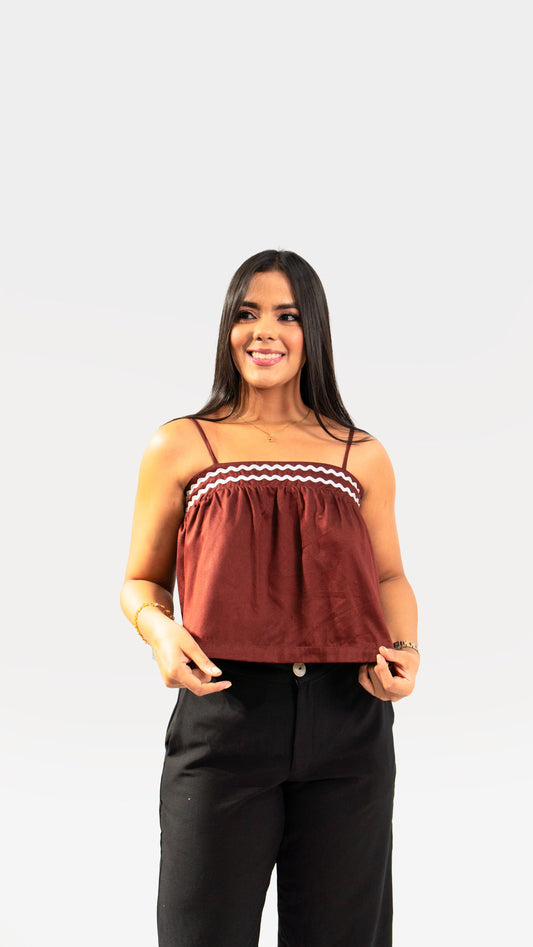 Blusa cáñamo vinotinto