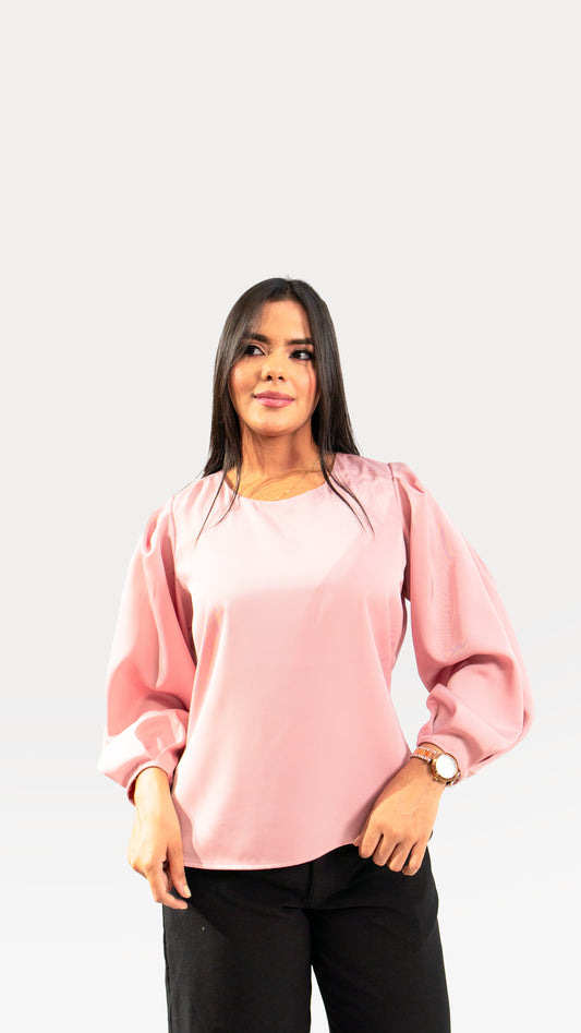 BLUSA DE CAÑAMO ROSADA