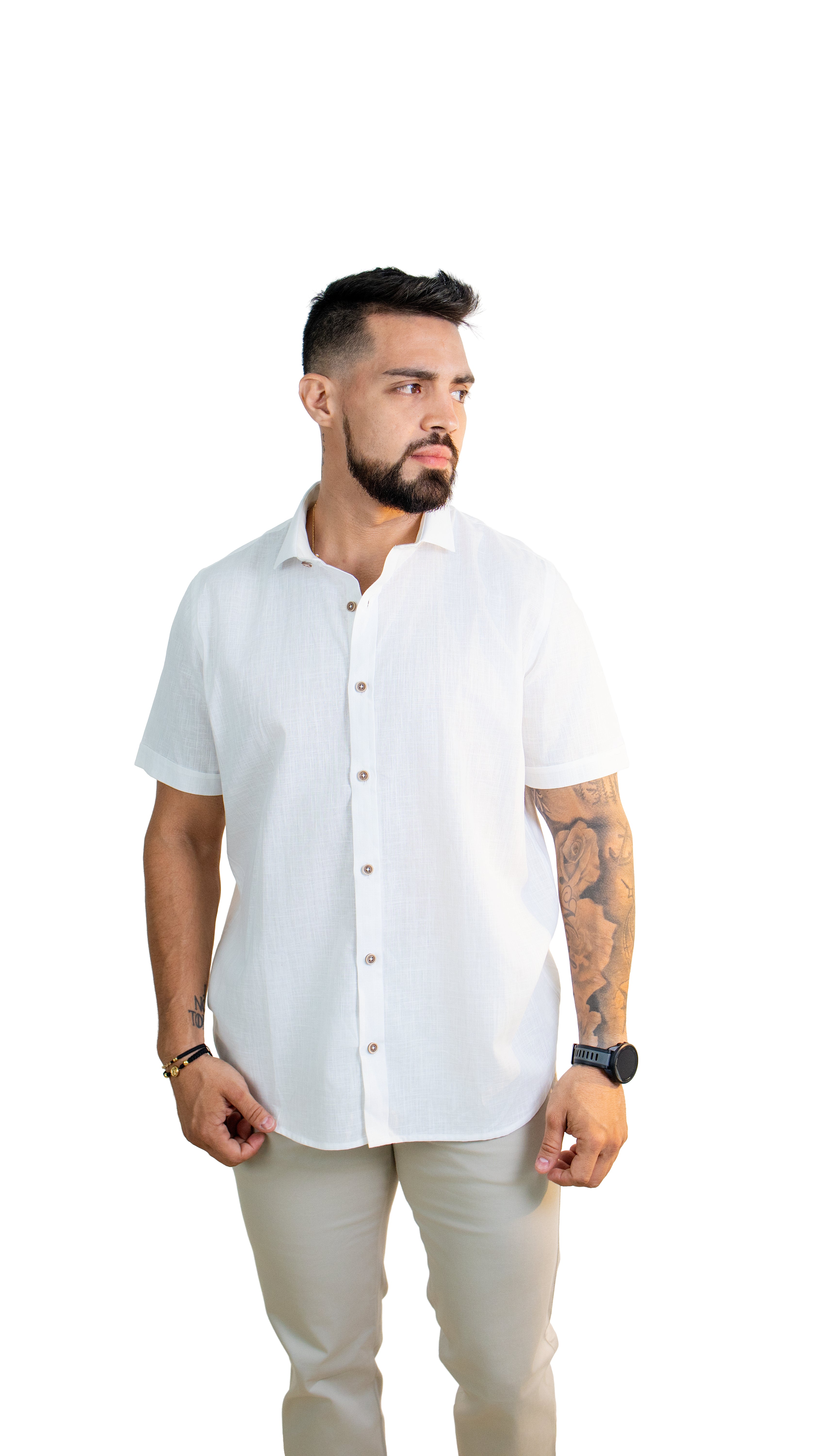 Camisa de Hombre en Lino – Blanca