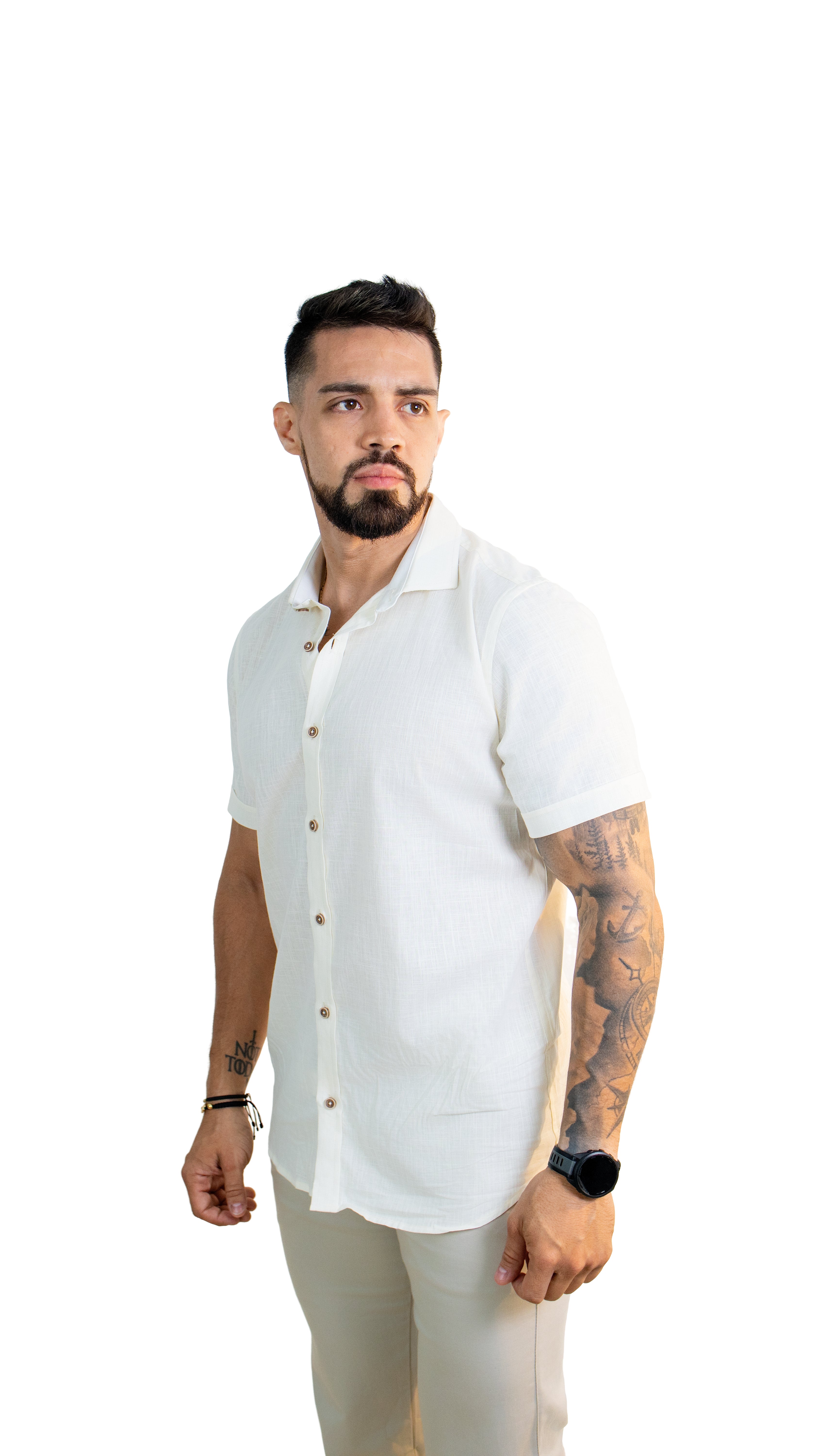 Camisa de Hombre en Lino – Marfil
