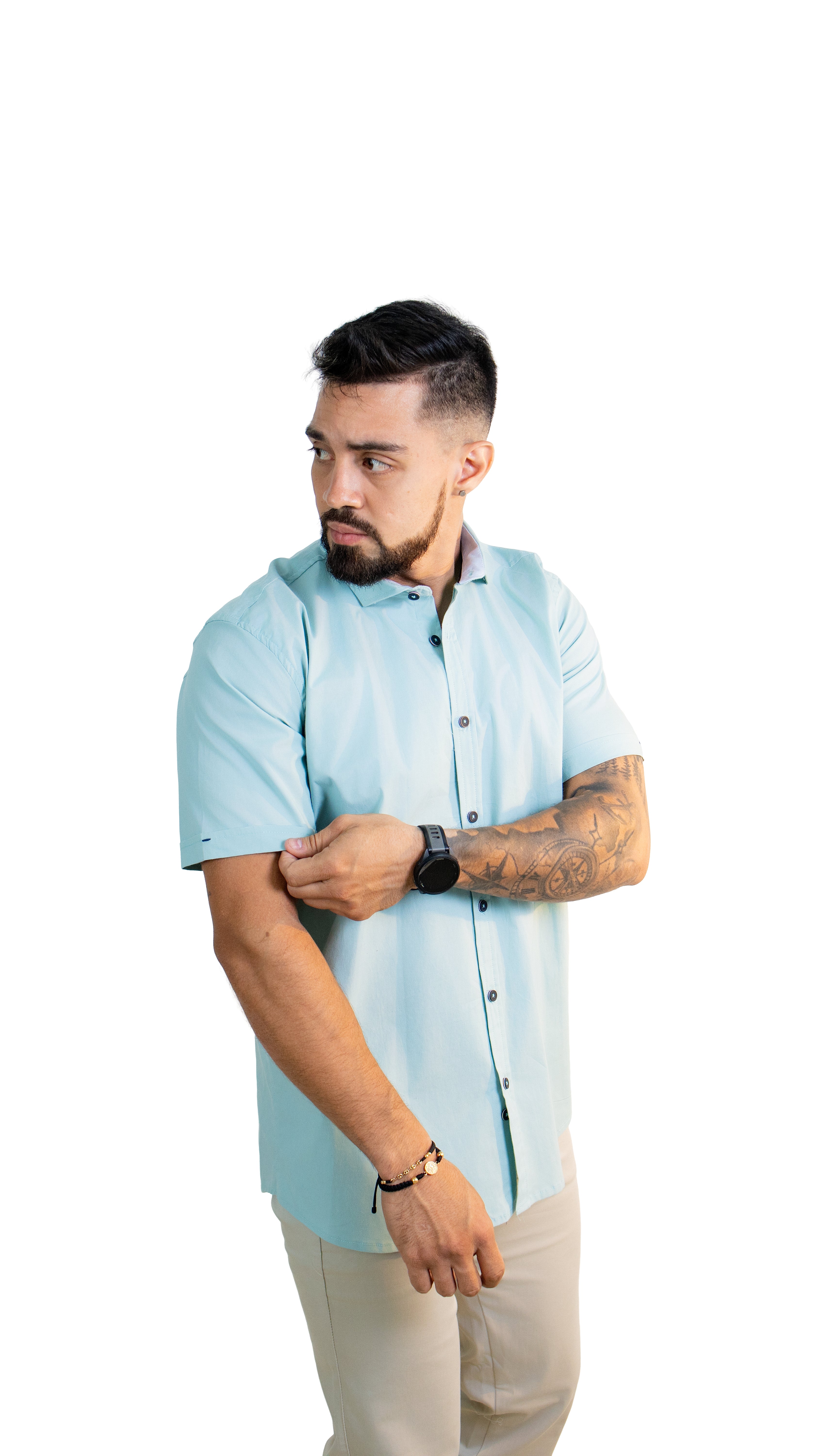 Camisa de Hombre Manga Corta – Verde Menta