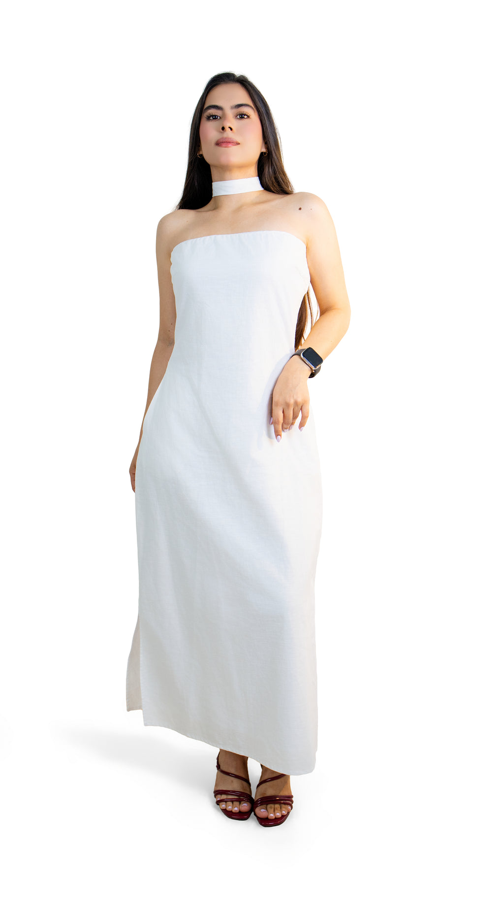 Vestido Largo Halter Blanco