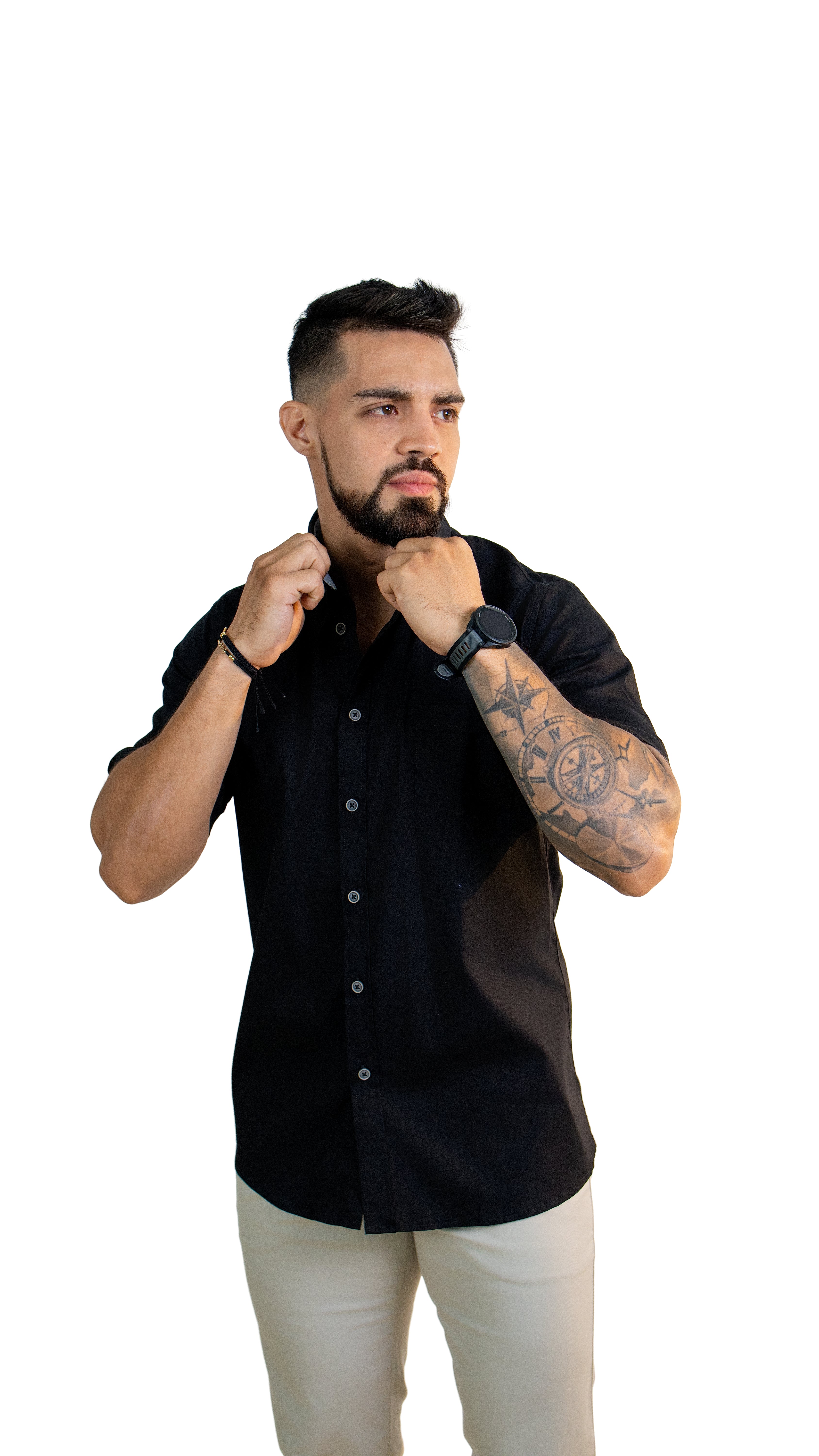 Camisa de Hombre Manga Corta – Negra