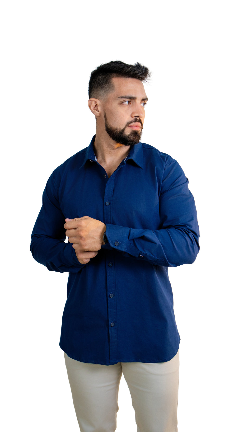 Camisa de Hombre Manga Larga – Azul Navy