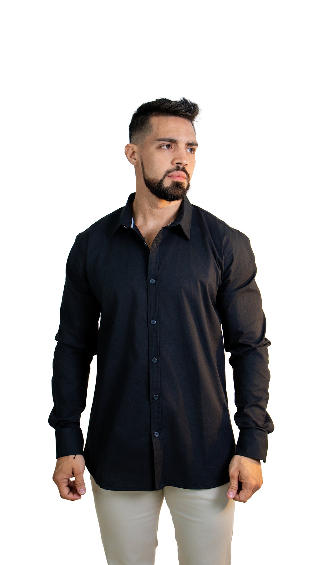 Camisa de Hombre Manga Larga – Negra
