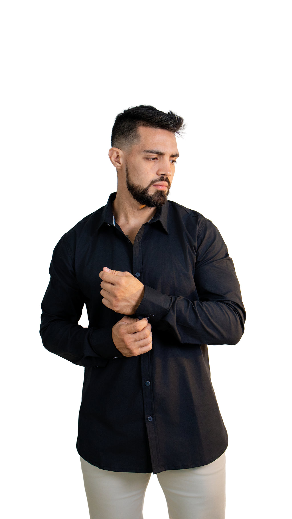 Camisa de Hombre Manga Larga – Negra