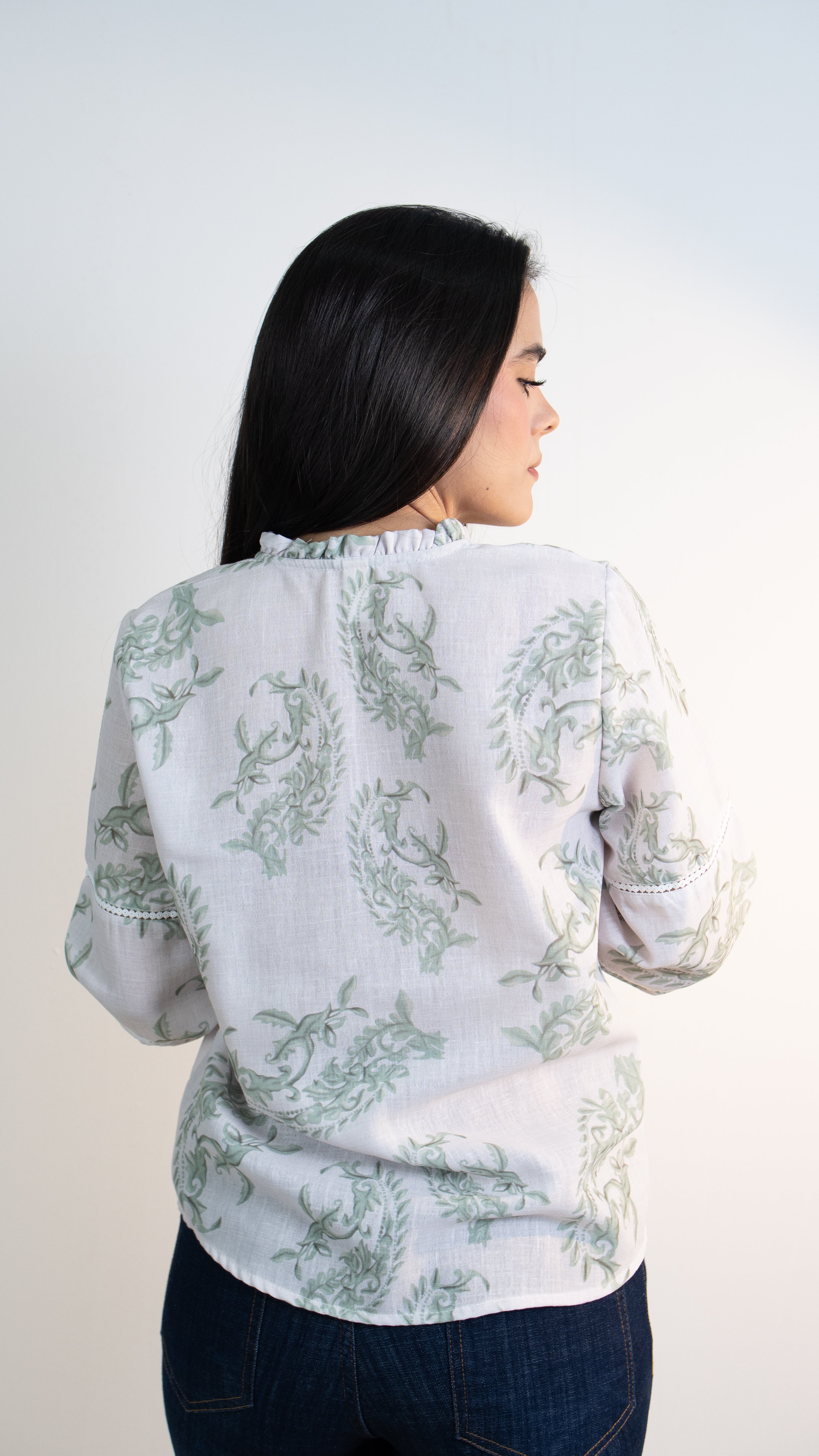 Blusa estampada de manga larga