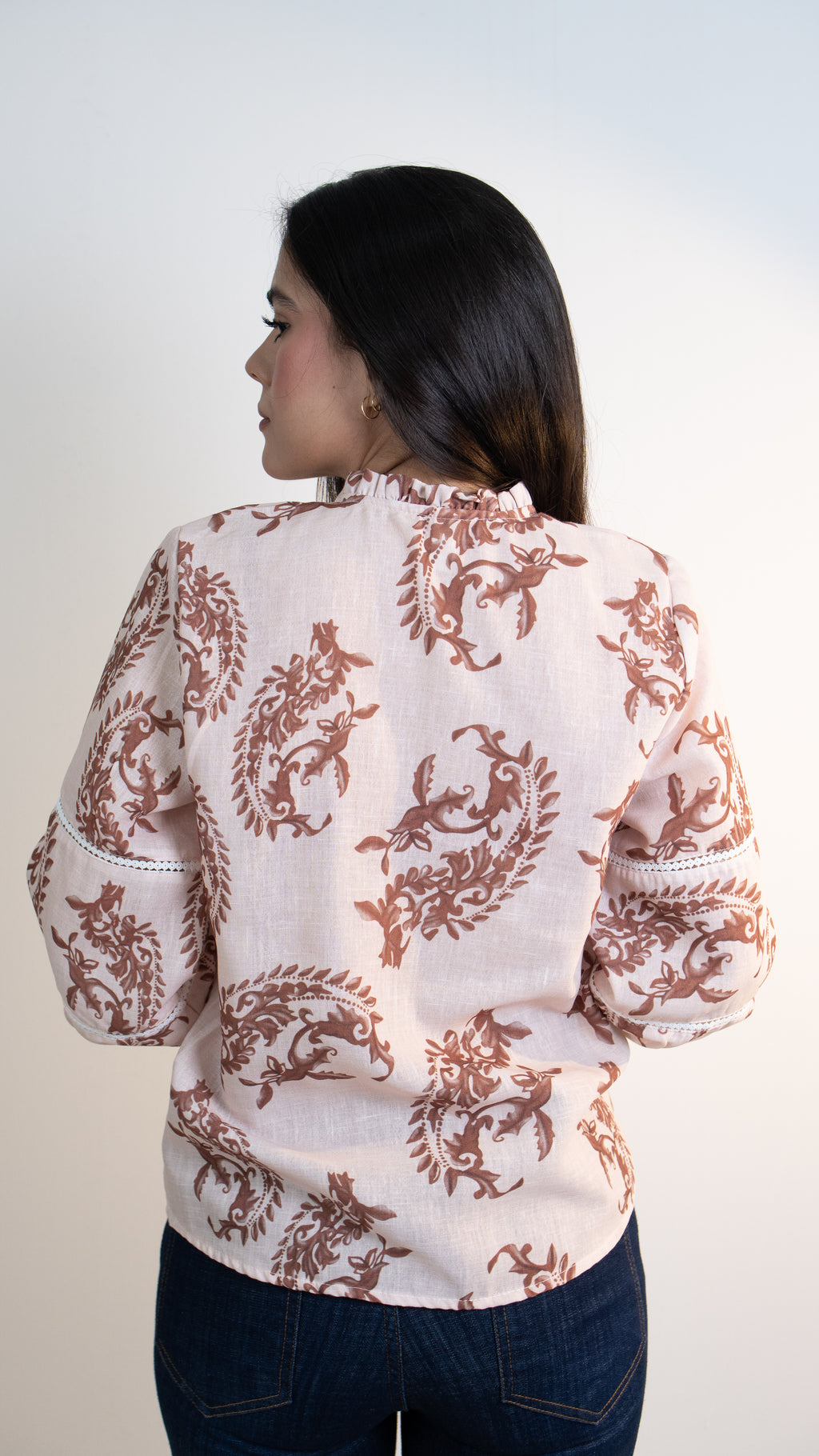 Blusa estampada de manga larga