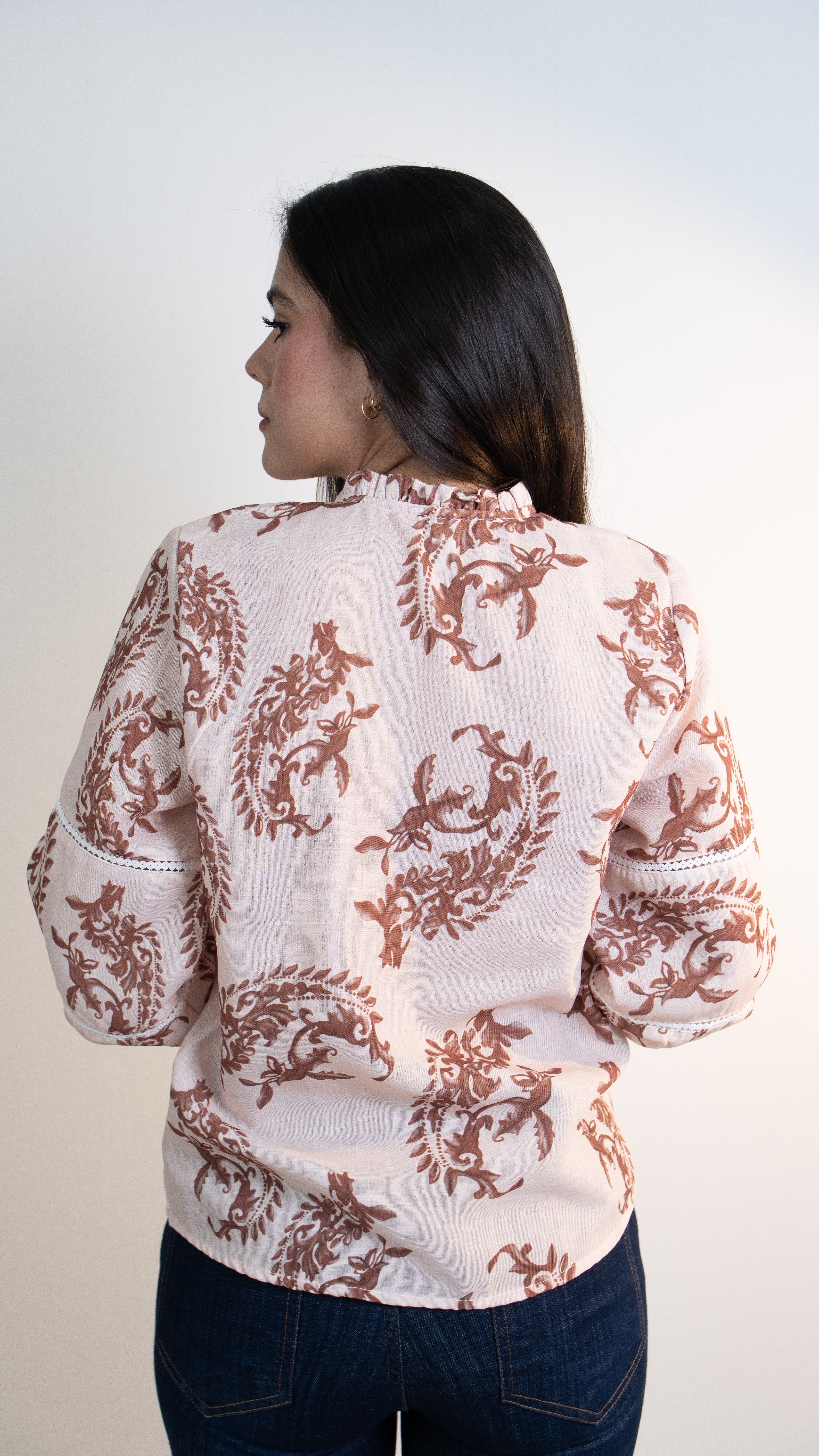 Blusa estampada de manga larga