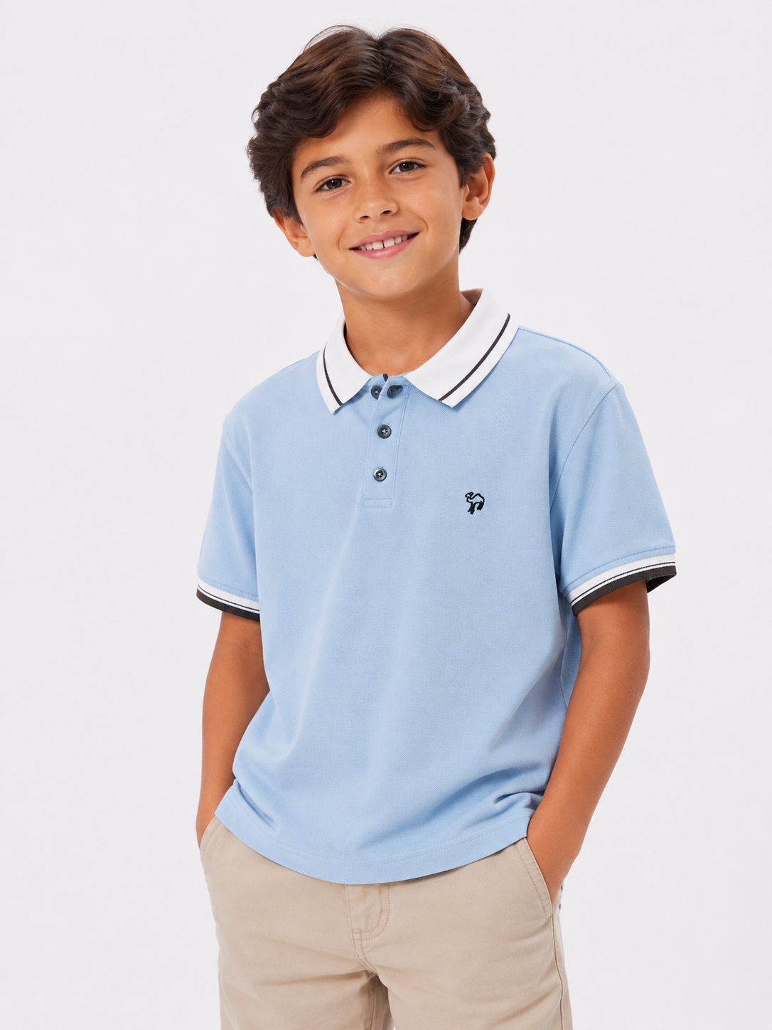 SUETER TIPO POLO AZUL NIÑO