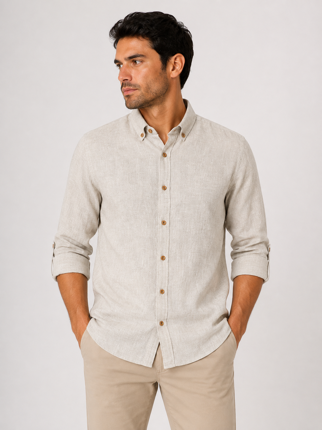 CAMISA MANGA LARGA DE LINO