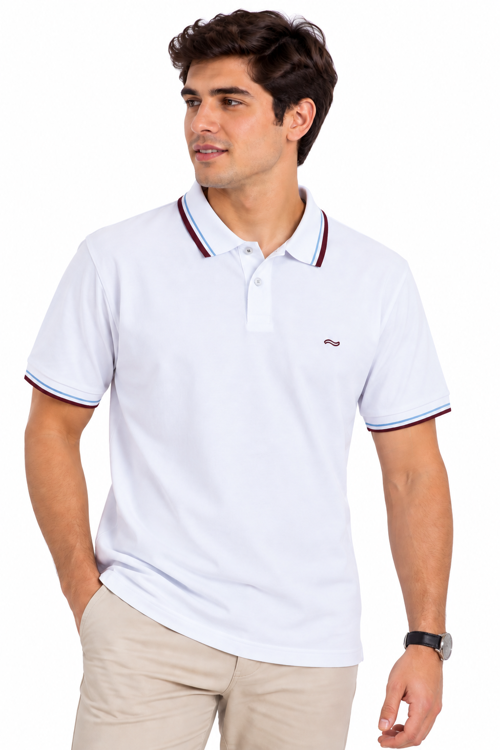 CAMISETA TIPO POLO BLANCO