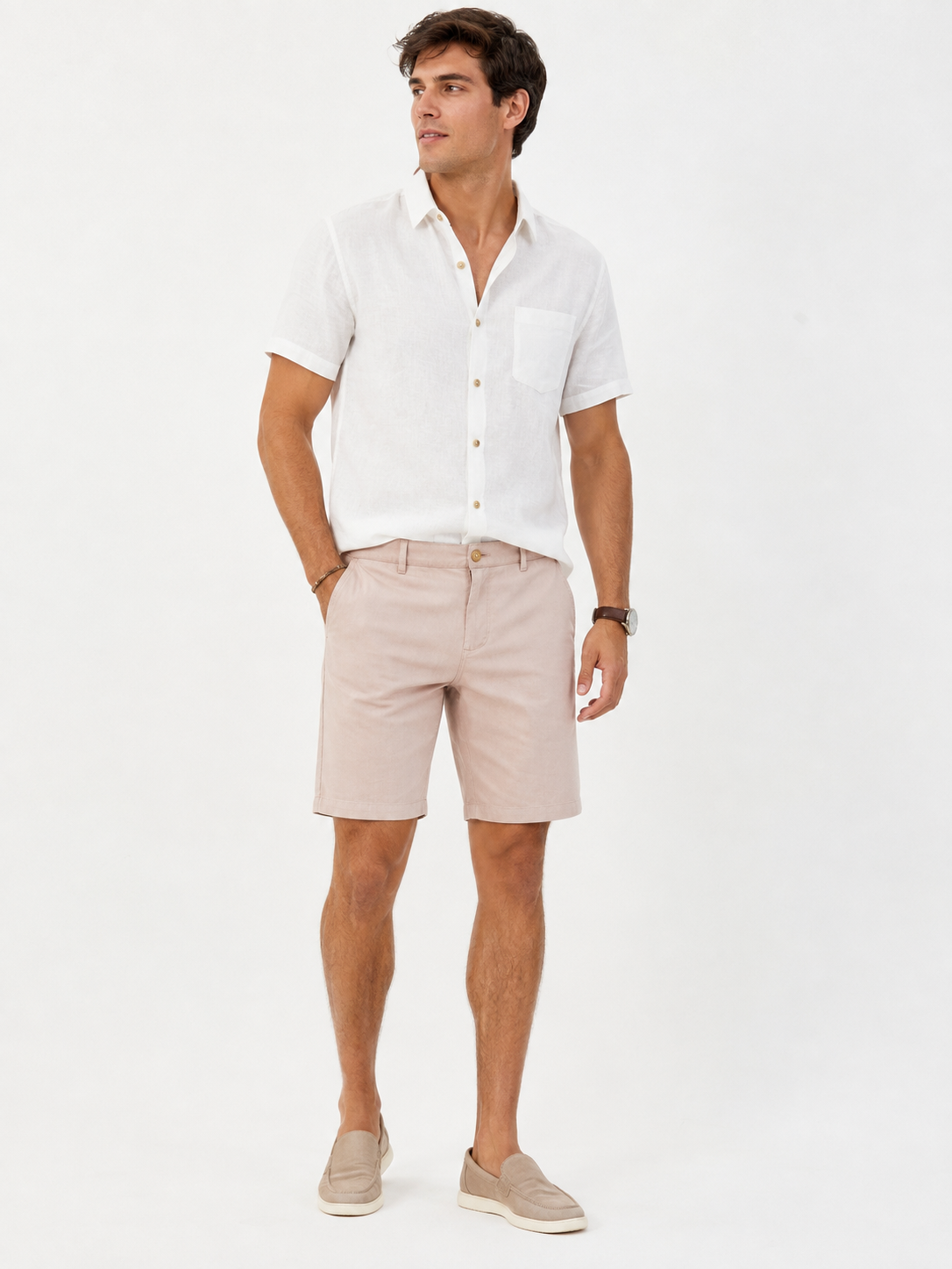 BERMUDA PARA HOMBRE ROSA CLARO